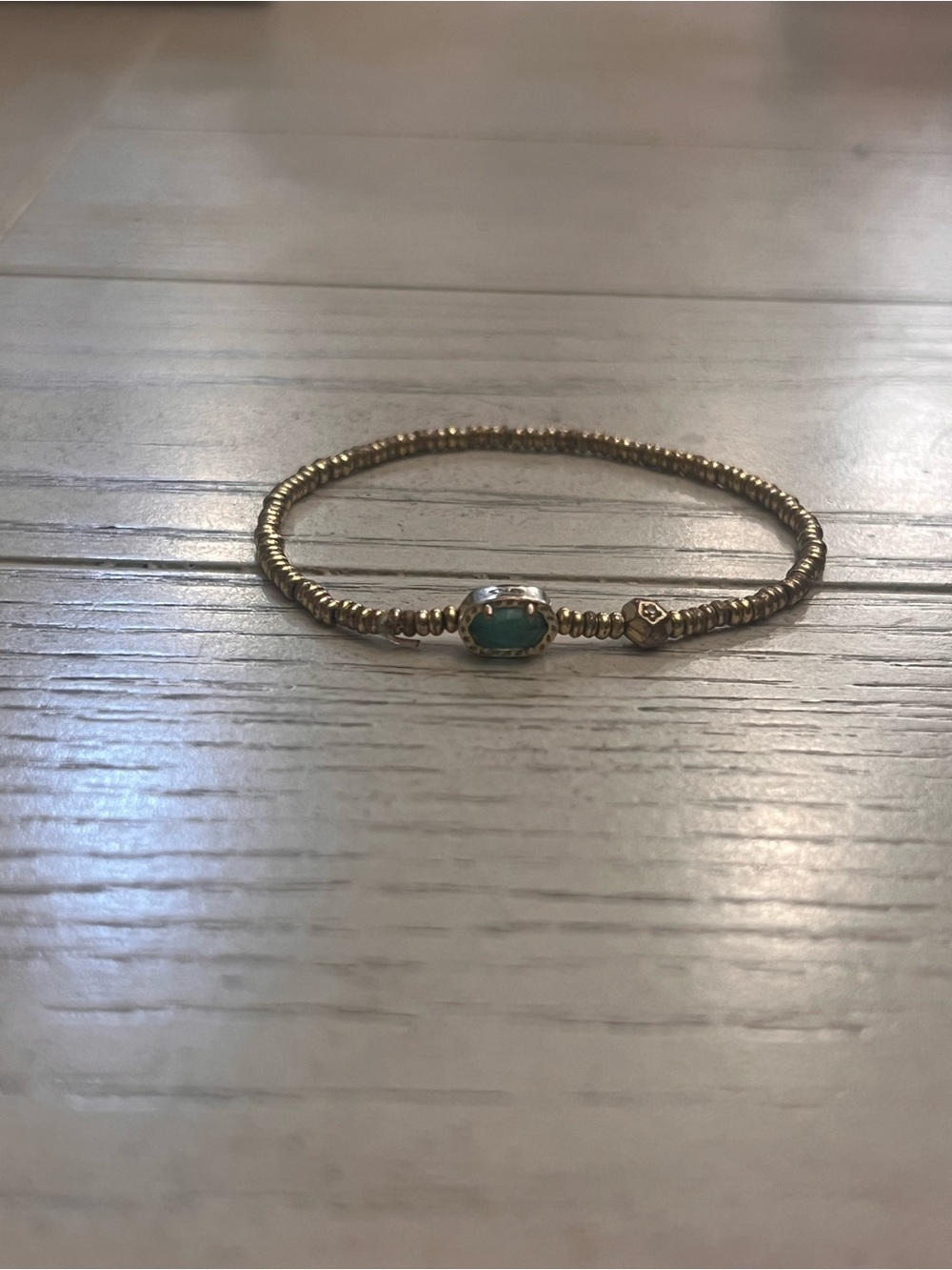 Kendra Scott Gold Beaded Bracelet with Teal Stone